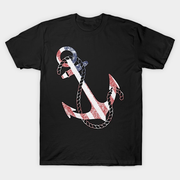 Vintage USA Flag Anchor T-Shirt by Flippin' Sweet Gear